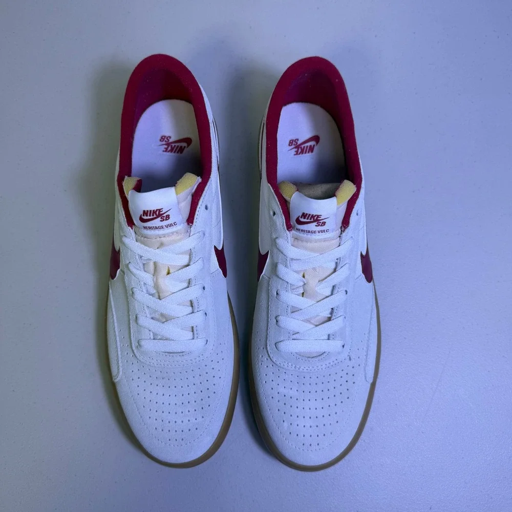 Nike SB Heritage Vulc White Red Gum Mens 10 / Womens 11.5 Sneakers CD5010-100